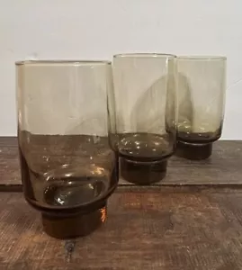 3 - Libbey Glas Becher Gläser Tawny Akzent Braun Flacher Boden 16 Oz 5 3/8" T - Bild 1 von 10
