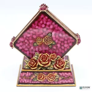 Handbemaltes Harz 3D Rosen Untersetzer-Set, Ständer mit 4 Untersetzern, A. Richesco - Bild 1 von 8