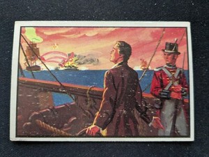 1954 Bowman US Navy Victories Card # 48 "Long May It Wave" (VG/EX) Last-N-Set