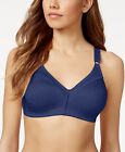 Nwt! Bali Sz 40D Double Support Spa Closure Wireless Bra Df3372 In The Navy