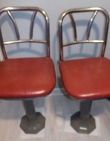 Chicago Hardware Foundry Co. 2 Antique Bar Stools Cover