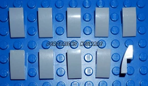 Lego Basic 10 x Bogen halbrund Schrägstein 1x2 hellgrau #11477 NEUWARE - Bild 1 von 1