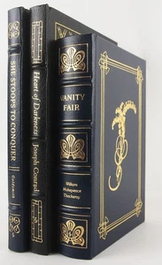3 VG+ Easton Press 100 Greatest Books- Vanity Fair, Heart of Darkness, Goldsmith - Imagen 1 de 12