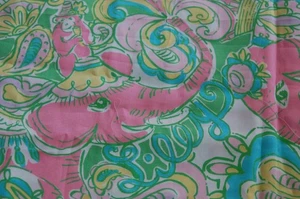54" x 54" 1,5 YDS VINTAGE RETRO LILLY PULITZER KINN KINN BAUMWOLLE GEWEBTER STOFF - Bild 1 von 6