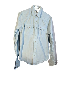 Hollister California Hombre S Azul Snap Camisa Usada - Imagen 1 de 4