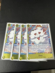 4x One Piece CCG Zeus OP11-106 R Foil A Fist of Divine Speed Englisch PlaySet - Bild 1 von 1