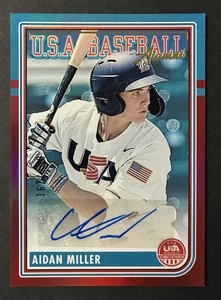 2024 Panini Stars and Stripes - (Aidan Miller) Red Alumni Auto 167/199 Phillies - Imagen 1 de 2