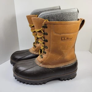 LL Bean Stiefel Maine Jagdschuh Herren Größe 11 8 Zoll ungefüttert braun Leder USA - Bild 1 von 19