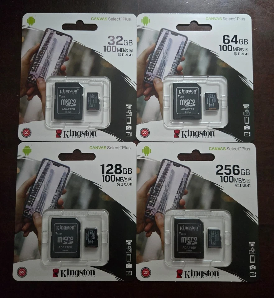 MICRO SD SDCS2 SDXC 32 64 128 256GB 100MB/S KINGSTON SCHEDA MEMORIA CARD CLAS 10 - Immagine 1 di 1