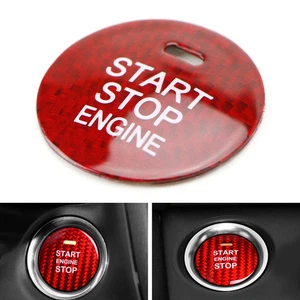 Red Carbon Fiber Keyless Engine Push Start Button For Cover Mazda 3 6 CX-3 CX-5 - Picture 1 of 8