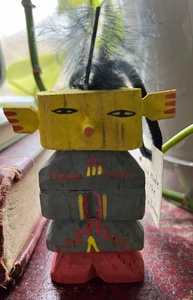 Vintage Kachina Route 66 Indianer Holz bemalt Puppe Souvenir Navajo Indianer - Bild 1 von 7