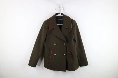 Chaqueta chaquetón vintage Y2K Express para mujer pequeña de doble botonadura estilo militar Foto 1 de 4
