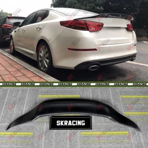Gloss Black/Carbon Fiber Rear Trunk Lip Spoiler Wing For Kia Optima K5 2014-2015 - Picture 1 of 36
