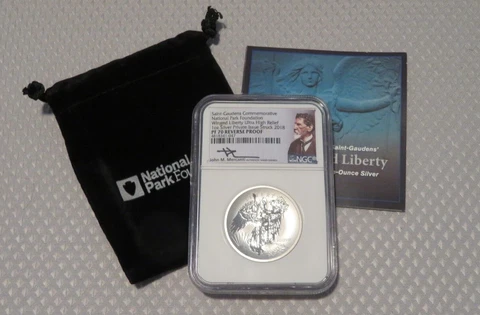 2018 St. Gaudens commem NGC PF70 Rev. Proof Mercanti signed Winged Liberty RARE Cover