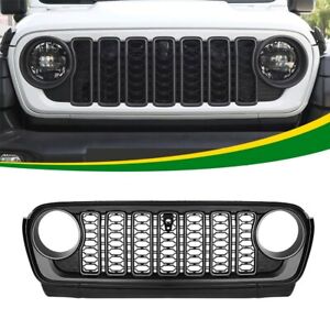 Front Grill Bumper Mesh Grille For Jeep Wrangler JL 2018-2023 upgrade to 2024 JL