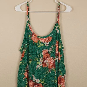 Torrid Womens Dress 2X Midi Green Floral Print Pockets Adjustable Strap - Picture 1 of 7