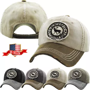 Jagd im Freien Vintage Baseballkappe Papa Hut Distressed verstellbar Denim - Bild 1 von 70