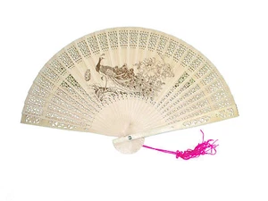 Handheld Fan Wooden 23 cm size Scented (Fragranced) without Gift box - Picture 1 of 2