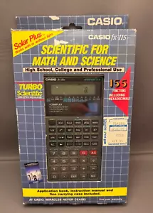 Vintage Working Casio FX-115v Solar Scientific Calculator With Manual & App Book - Picture 1 of 7
