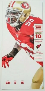 2014 San Francisco 49ers Arizona Cardinals NFL Football Full Ticket Stub - Picture 1 of 3