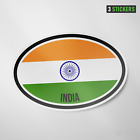 (3 Pack) India Flag Sticker Vinyl Decal Oval New Delhi Car Auto Window