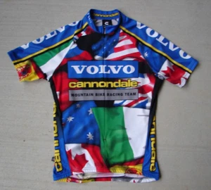 Vintage Cannondale Mountain Bike Race Team USA Flag Volvo Zip Jersey Size M - Picture 1 of 18