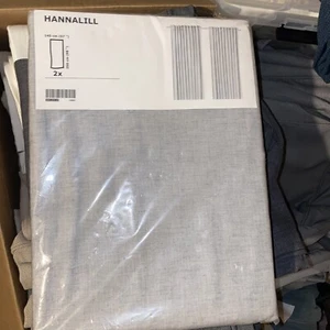 Ikea HANNALILL Curtains 2 Panels (1 Pair) 100% Cotton 57" x 98" 104.173.19 - Picture 1 of 8