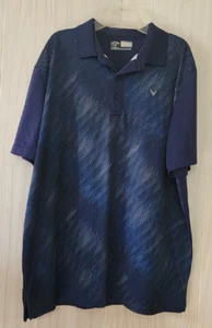 Callaway Polo Shirt Mens Large Navy Blue Golf Opti Dri Casual Rugby - Picture 1 of 2