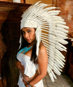 Coiffe Indiane War Gorro Tocado Indio Pluma Real Orig. Little Big Horn - Imagen 1 de 4