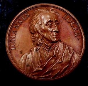 John Locke, 1632-1704 Philosophe ch. 1733. original sans poinçon 34,16g /42,36m - Picture 1 of 2