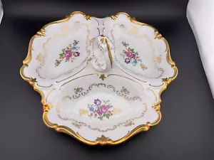 Vintage Reichenbach Porcelain Handled Serving Relish Dish E Germany - Picture 1 of 4