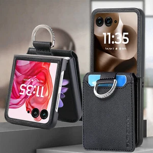 Für Motorola Razr 2024/Razr Ultra 2025 Leder + PC Wallet Stand Case Ring Cover - Bild 1 von 72