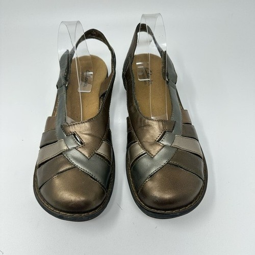 Sandali da pescatore Clarks Bendables donna 8 5W pelle peltro metallizzato bronzo