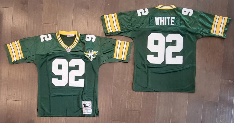 Camiseta deportiva Reggie White #92 Green Bay Packers cosida local verde 75 aniversario Foto 1 de 4