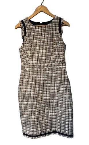 OFF WHITE Abito a turno bianco J Crew Navy & Off in tweed taglia 8