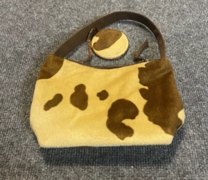 Cowhide Design Mini Bag with Small Mirror Attached - Picture 1 of 11