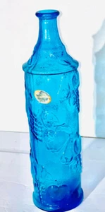 Vintage MCM Italian EMPOLI Blue Glass Fruit Decanter 15” very good condition - Picture 1 of 7