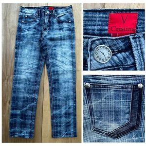 V CRISTINA WOMEN’S STRAIGHT JEANS sz 2 Low Rise Medium Wash Denim - Picture 1 of 15