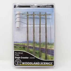 Woodland Scenics O 2280 barra transversal única postes utilitarios precableados desgastados - Imagen 1 de 5