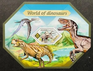 SOLOMON ISLANDS DINOSAUR STAMPS SS 2014 MNH PREHISTORIC ANIMALS TRICERATOPS - Picture 1 of 1