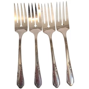 Meadowbrook 1936 by Wm A.Rogers 4 Salad Forks Silverplate Flatware Vintage - Picture 1 of 5