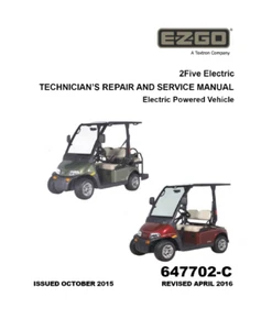 Manual de servicio EZGO 2Five | 2016-2020 eléctrico 48V | 2 y 4 pasajeros | CD O USB - Imagen 1 de 7