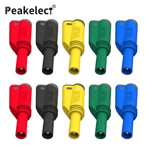 10PCS 4mm Banana Male Plug Shrouded Fully Insulated Stackable Connector