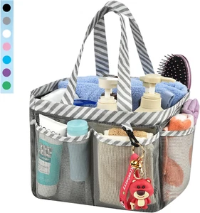 Mesh Shower Caddy Bag, Portable College Dorm Bathroom Tote, Quick Dry Holder for - Picture 1 of 8