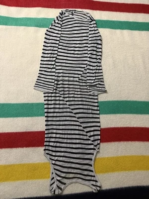 Vestido listrado vintage Ann Demeulemeester D camisa transparente pequeno médio Bélgica - Imagem 1 de 4