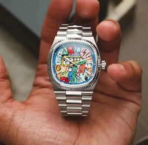 Orologio Acciaio Fashion Date Unisex Acciaio Just 40mm Pop Art Luxury Calendar - Foto 1 di 10