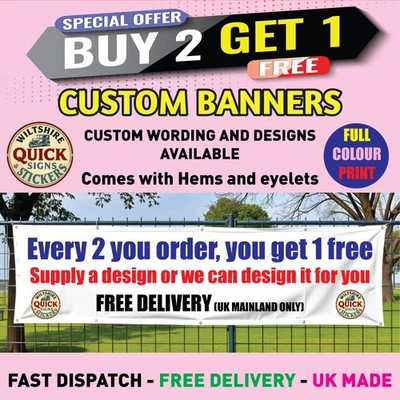 PVC Banners Outdoor Heavy Duty Custom Printed Advertising Vinyl Banner Sign lrg - Image 1 of 4