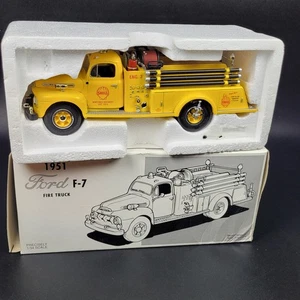 1:34 First Gear Shell Gas & Oil, Replica 1951 Ford F-7 Yellow Fire Truck - Picture 1 of 8