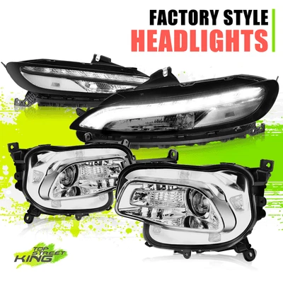 LED DRL Signal Light+Projector Headlights for Jeep Cherokee 14-18 Chrome Clear Foto 1 de 4
