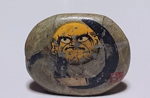 Showa Retro Daruma Cuadro Piedra Adorno - Imagen 1 de 9
